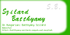szilard batthyany business card